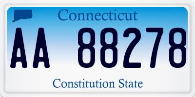 CT license plate AA88278