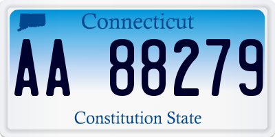 CT license plate AA88279