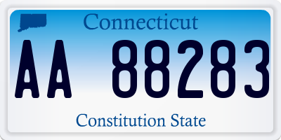 CT license plate AA88283