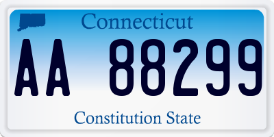 CT license plate AA88299