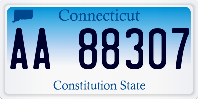 CT license plate AA88307