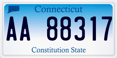 CT license plate AA88317