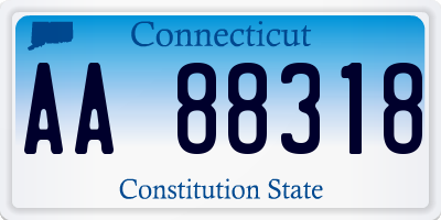 CT license plate AA88318