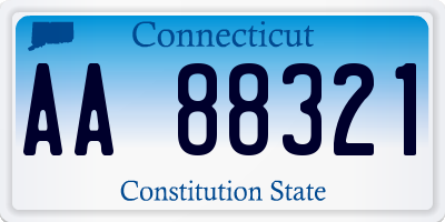 CT license plate AA88321