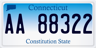 CT license plate AA88322