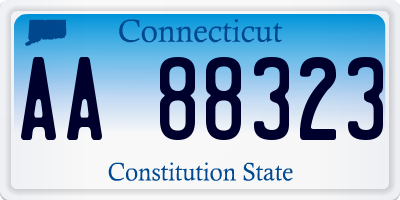 CT license plate AA88323