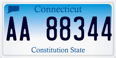 CT license plate AA88344