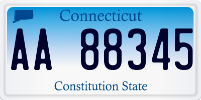 CT license plate AA88345