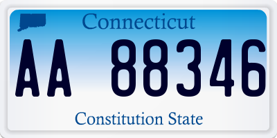 CT license plate AA88346