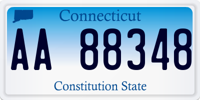 CT license plate AA88348