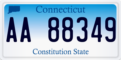 CT license plate AA88349