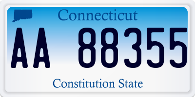 CT license plate AA88355