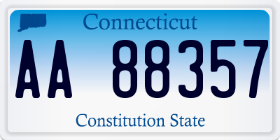 CT license plate AA88357