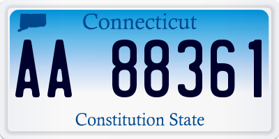 CT license plate AA88361