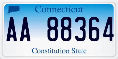 CT license plate AA88364