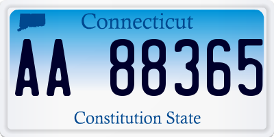 CT license plate AA88365