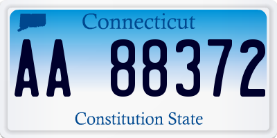 CT license plate AA88372