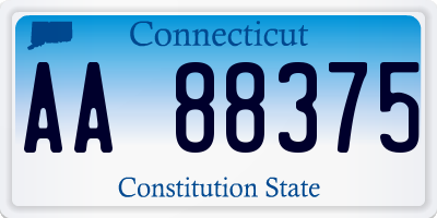 CT license plate AA88375