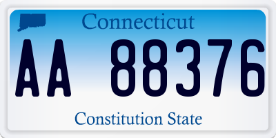 CT license plate AA88376