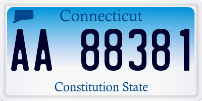 CT license plate AA88381