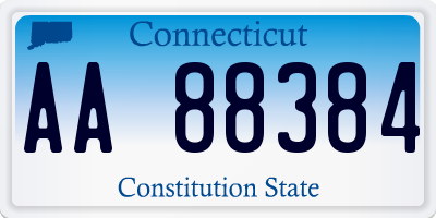 CT license plate AA88384