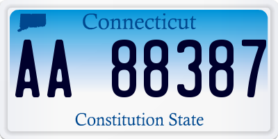 CT license plate AA88387