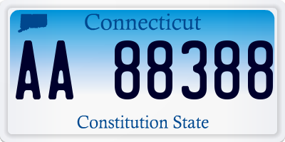 CT license plate AA88388