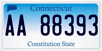 CT license plate AA88393