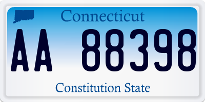 CT license plate AA88398