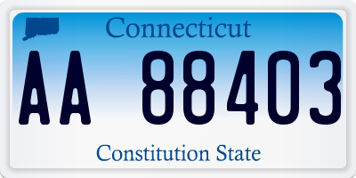 CT license plate AA88403