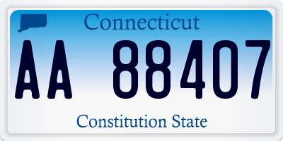 CT license plate AA88407