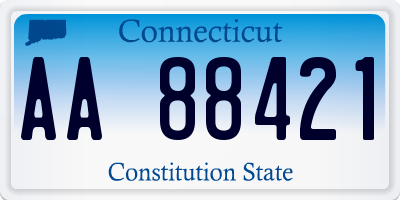 CT license plate AA88421