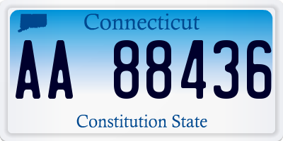 CT license plate AA88436