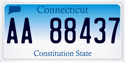 CT license plate AA88437