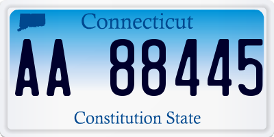 CT license plate AA88445