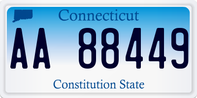 CT license plate AA88449