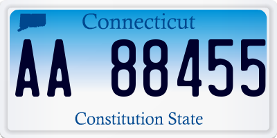 CT license plate AA88455