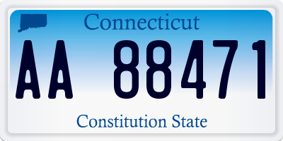 CT license plate AA88471