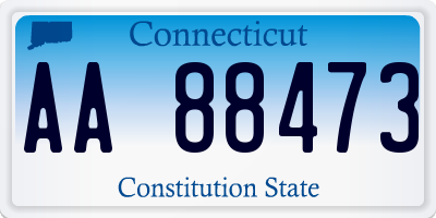 CT license plate AA88473