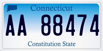 CT license plate AA88474