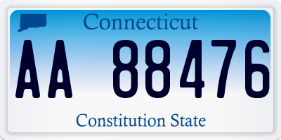 CT license plate AA88476