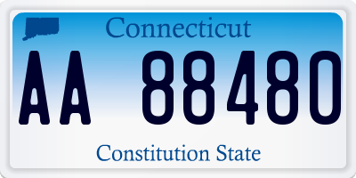 CT license plate AA88480