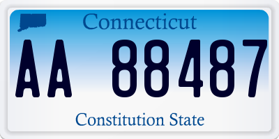 CT license plate AA88487