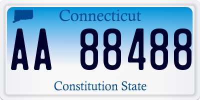 CT license plate AA88488