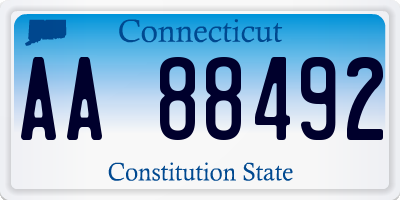 CT license plate AA88492