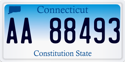 CT license plate AA88493