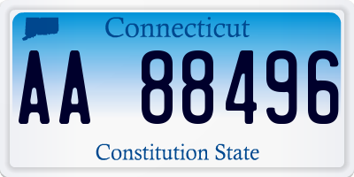 CT license plate AA88496