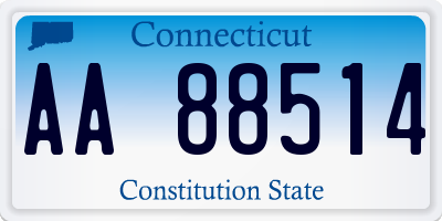 CT license plate AA88514