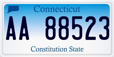 CT license plate AA88523