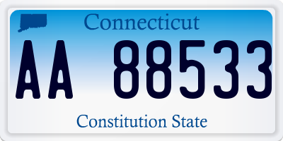 CT license plate AA88533